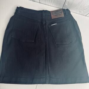 Harley-Davidson Women's High-Rise Black Denim Mini Skirt Sz 6 Vintage Bikercore